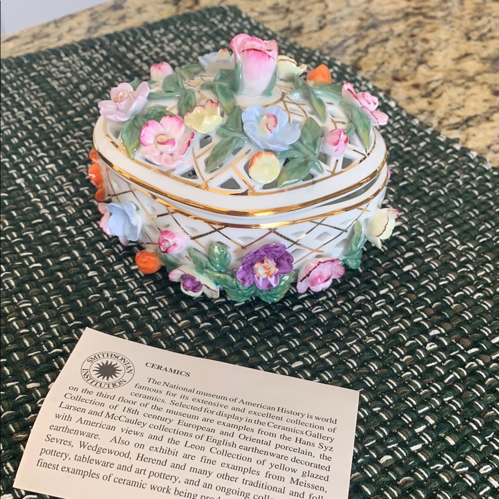 Floral Ceramic Trinket Box